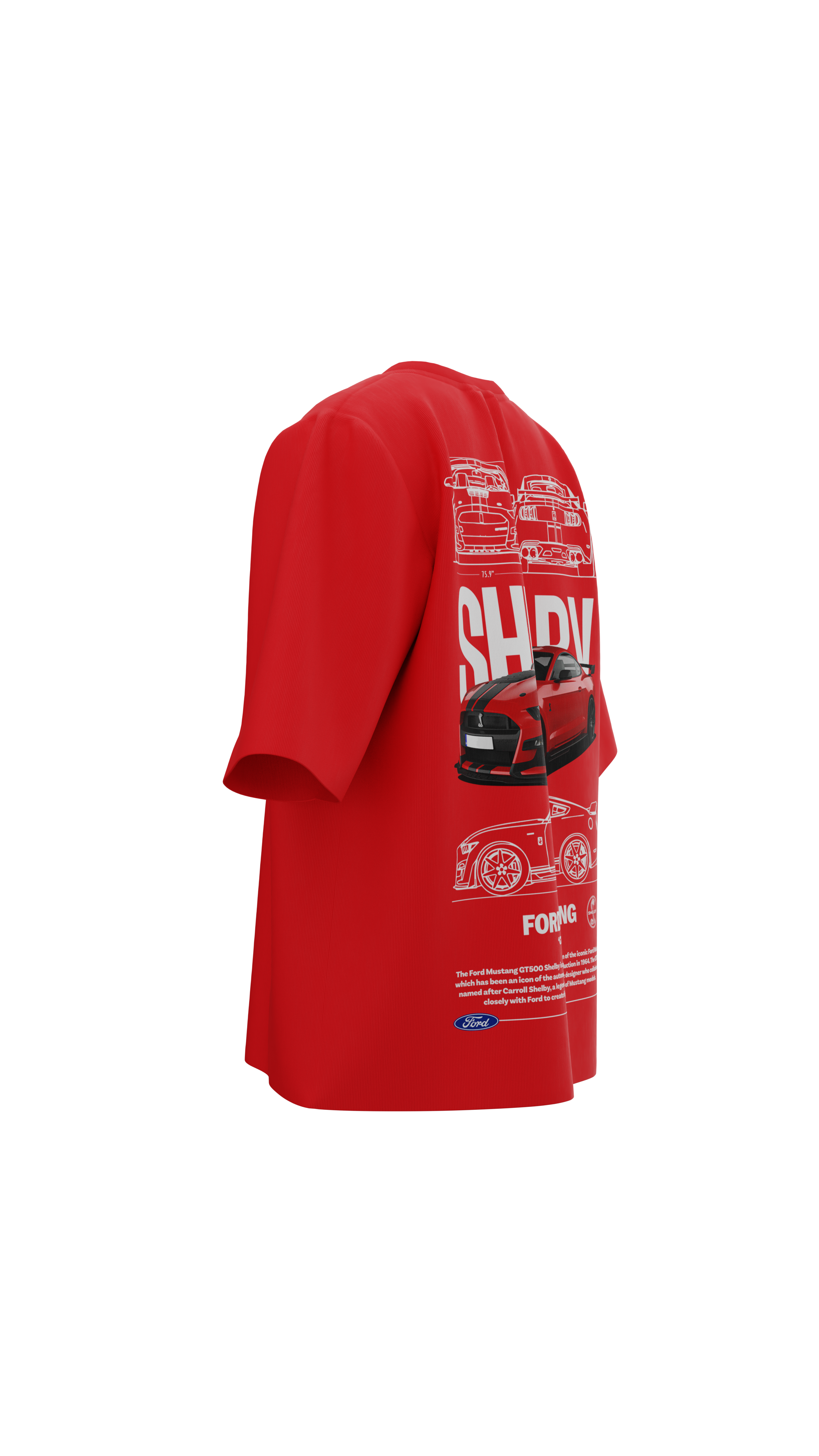 Shelby Mustang - GT500 | Red | Oversized T-Shirt | Russh Clothing