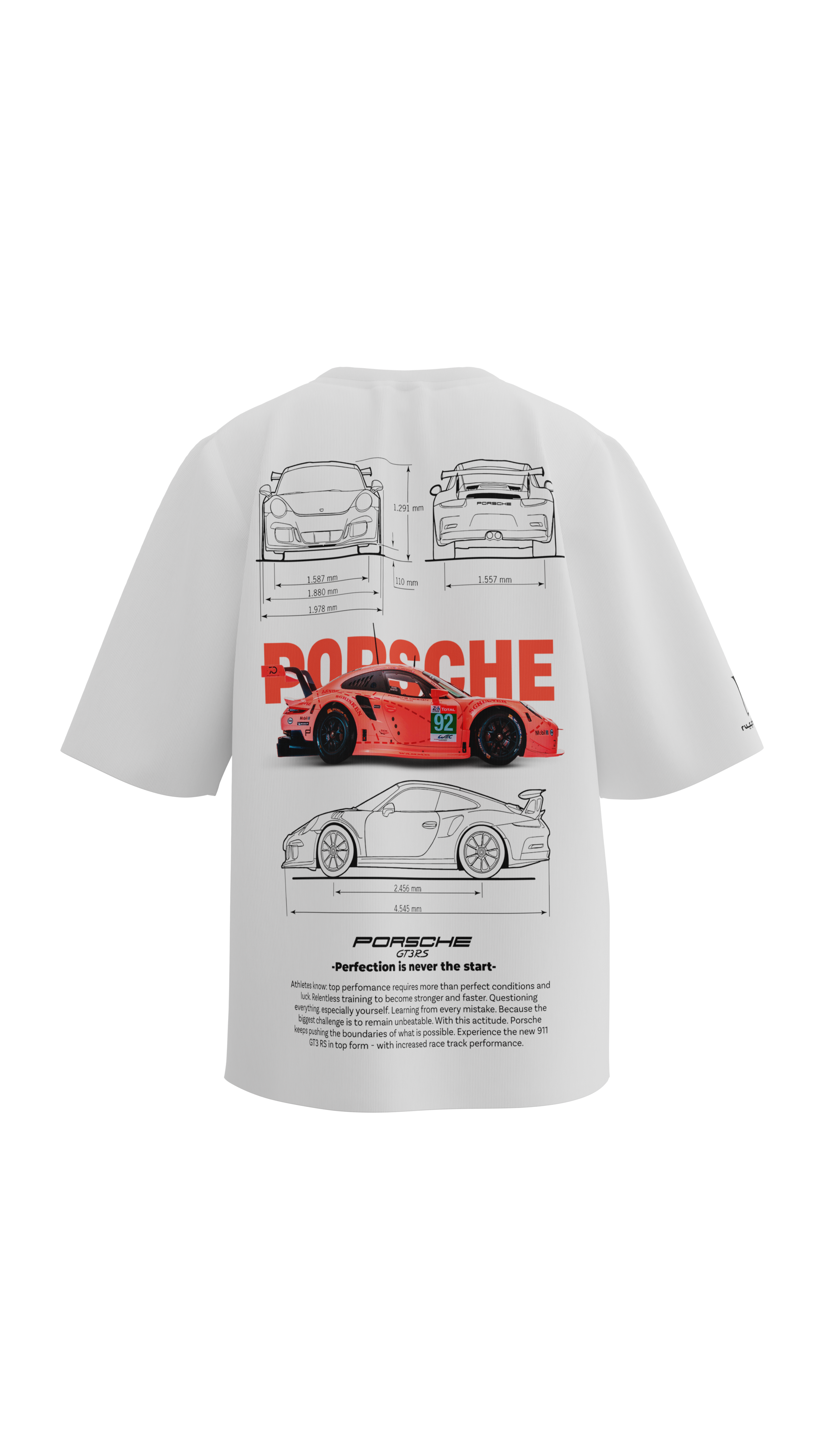 Porsche 911 - GT3 RS | White | Oversized T-Shirt | Russh Clothing