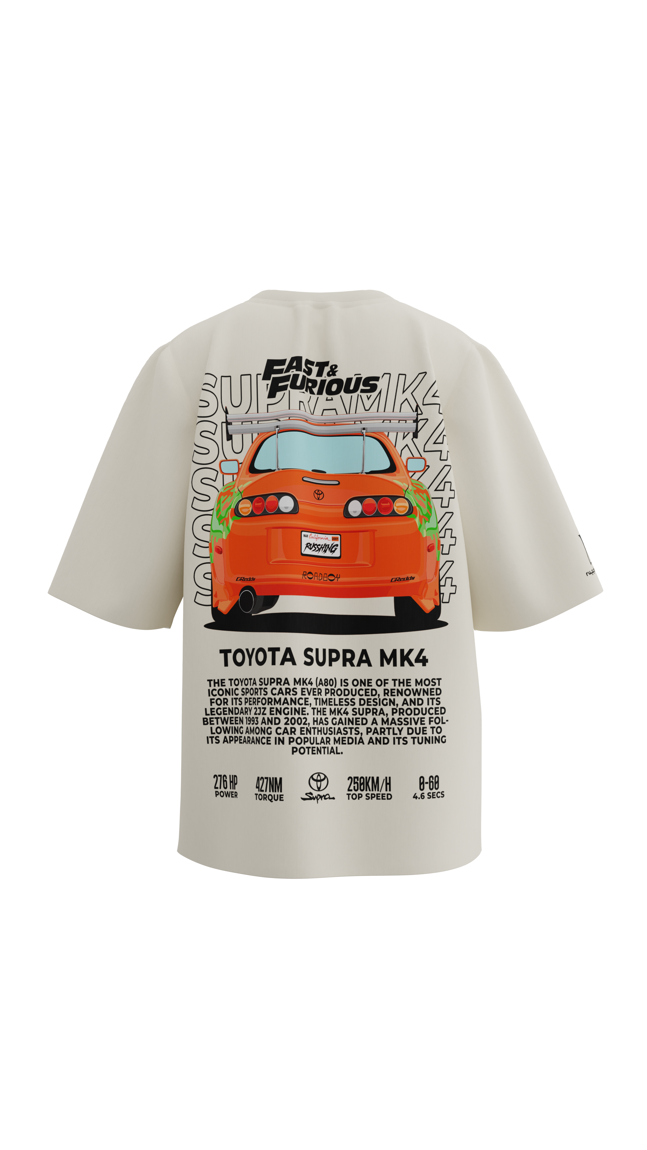 Supra MK4 | Beige | Oversized T-Shirt | Russh Clothing