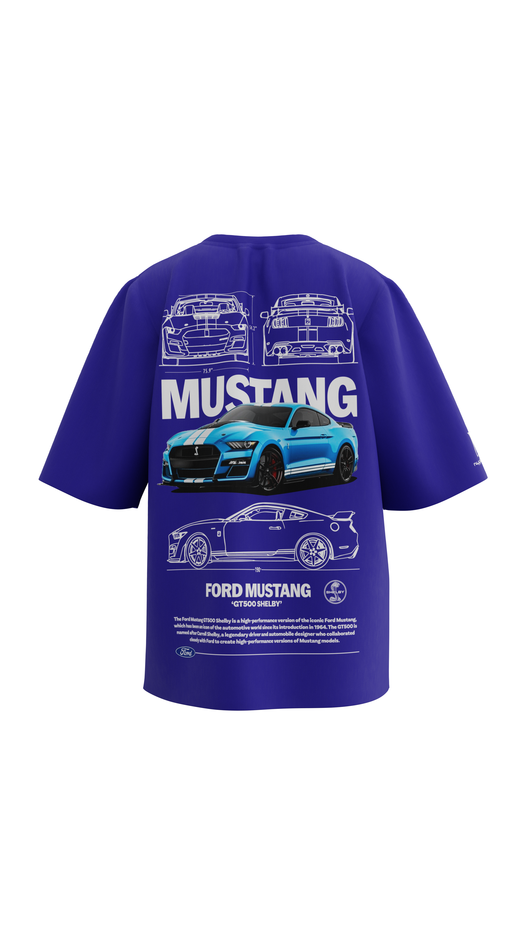 Mustang | Blue | Oversized T-Shirt | Russh Clothing