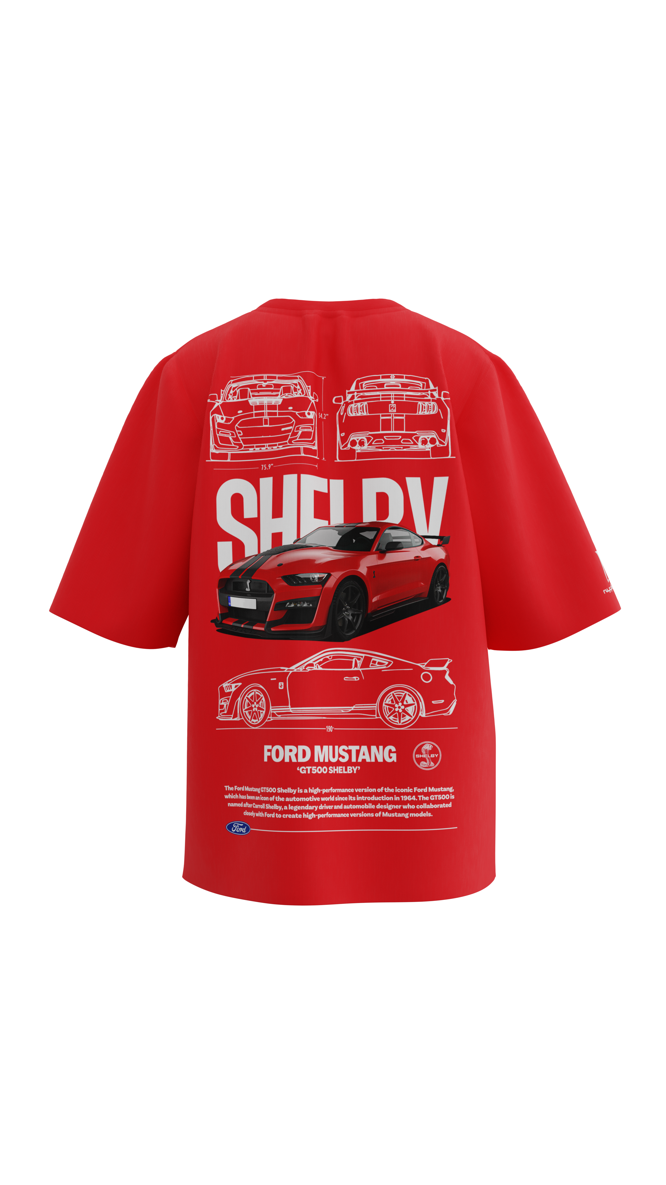 Shelby Mustang - GT500 | Red | Oversized T-Shirt | Russh Clothing
