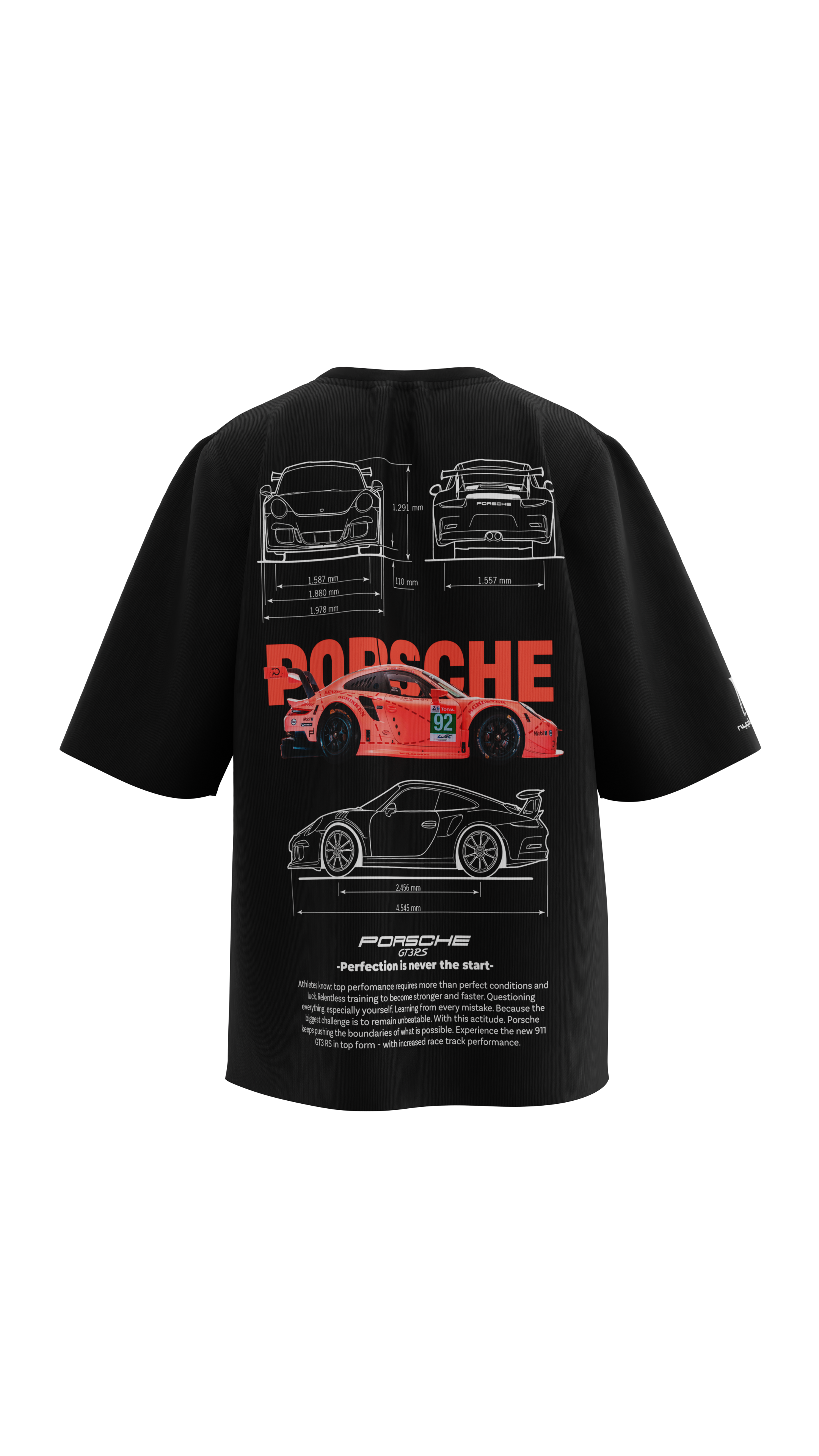 Porsche 911 - GT3 RS | Black | Oversized T-Shirt | Russh Clothing
