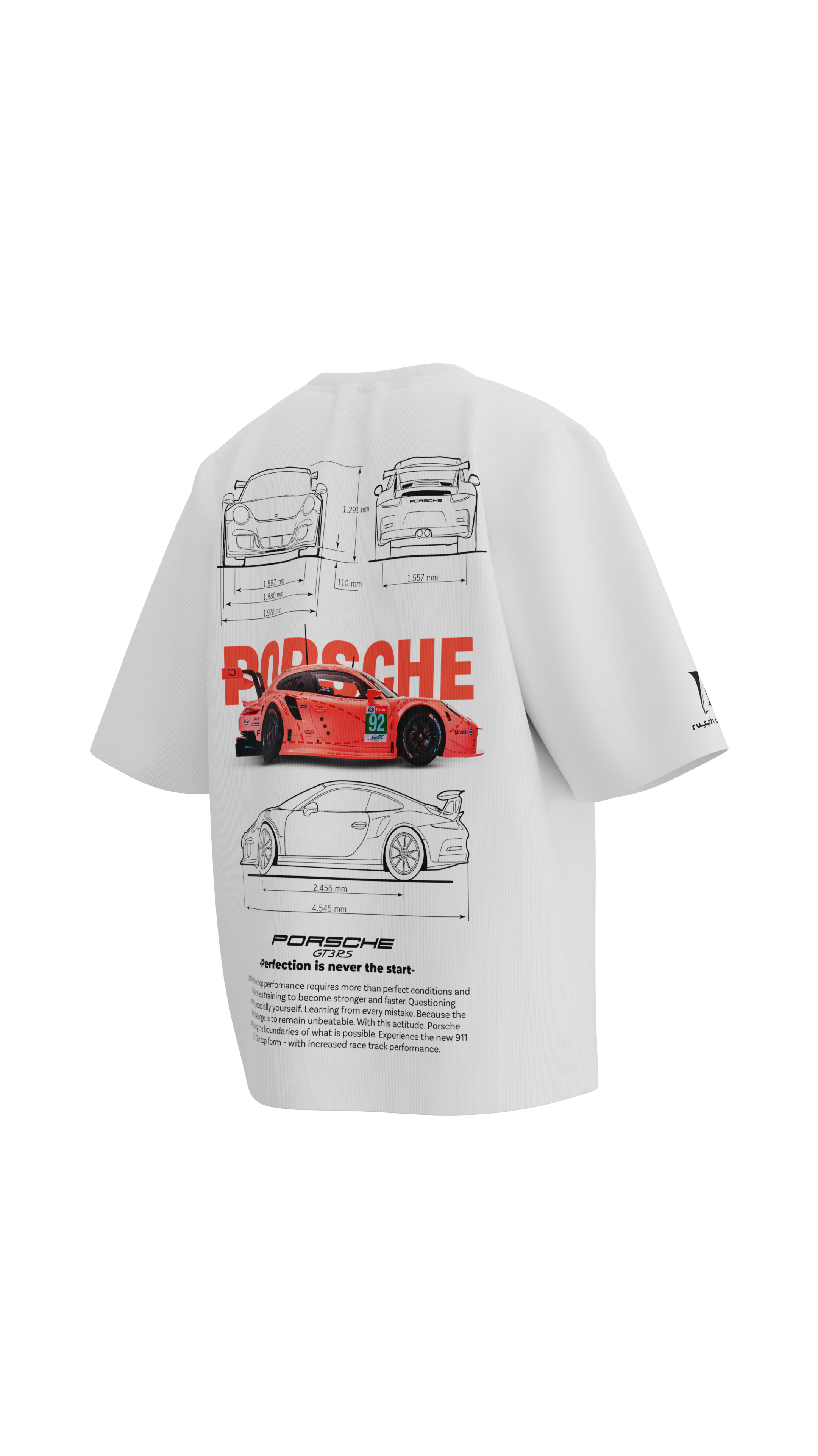 Porsche 911 - GT3 RS | White | Oversized T-Shirt | Russh Clothing