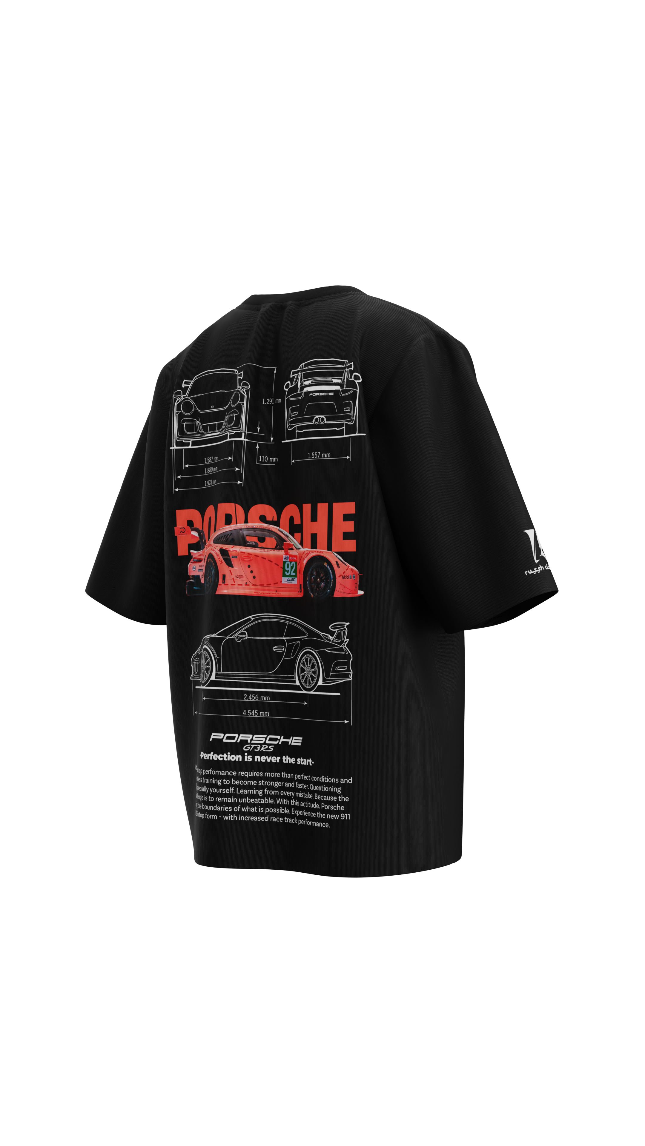 Porsche 911 - GT3 RS | Black | Oversized T-Shirt | Russh Clothing