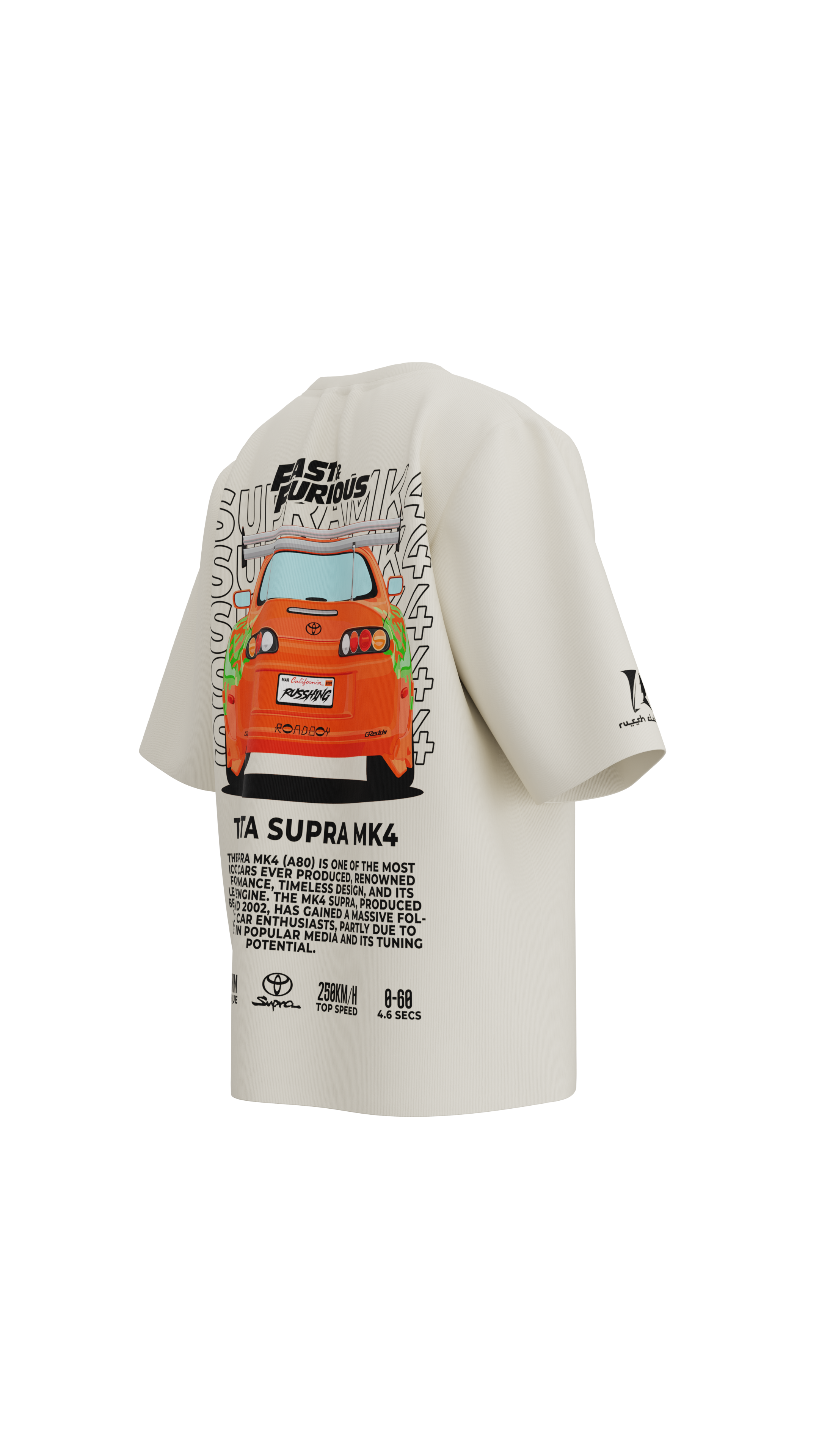 Supra MK4 | Beige | Oversized T-Shirt | Russh Clothing